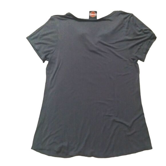 Harley Davidson Women's Tee Shirt Sz M Dark Gray Bling Eagle Forever Two Wheels - Picture 2 of 10